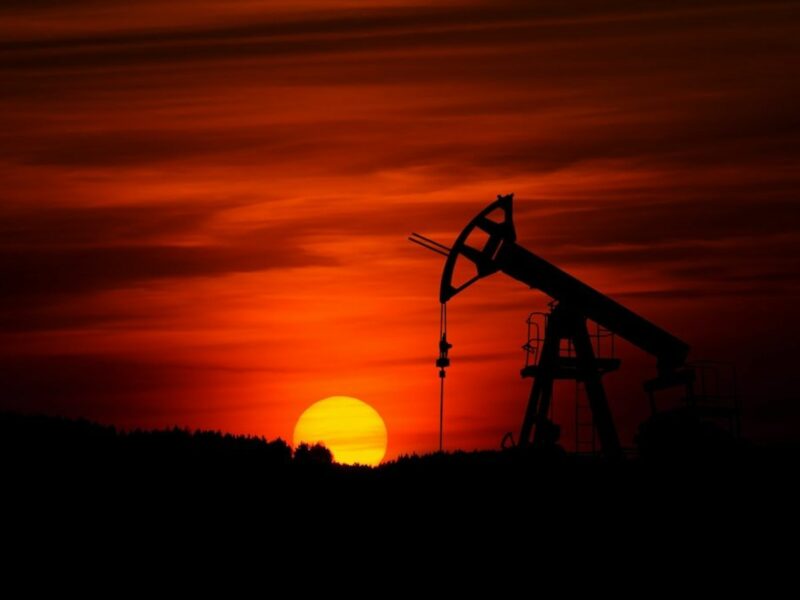 ​Fossil fuel plant at sunset.