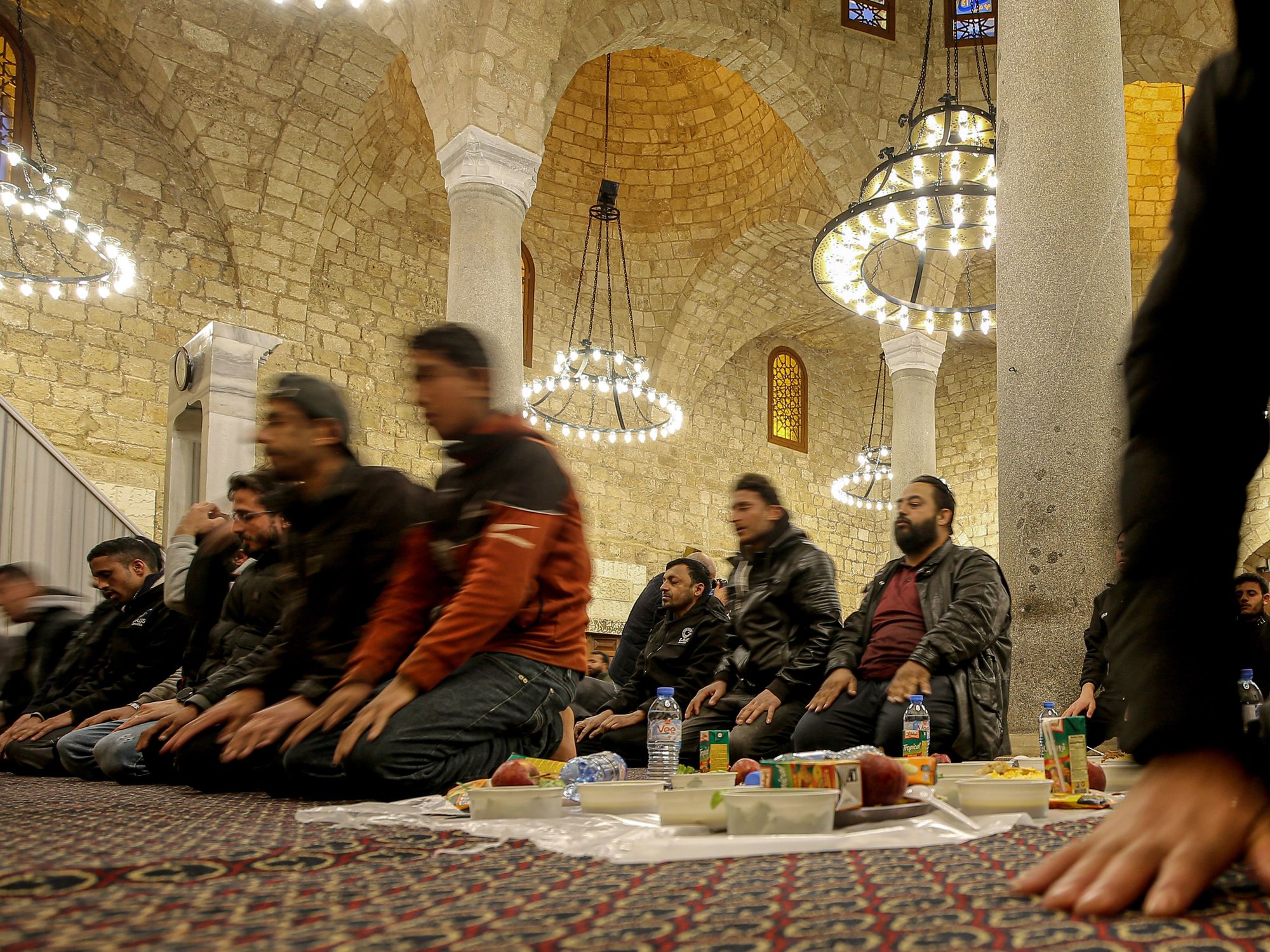​Lebanese Muslims at a local mosque in Beirut