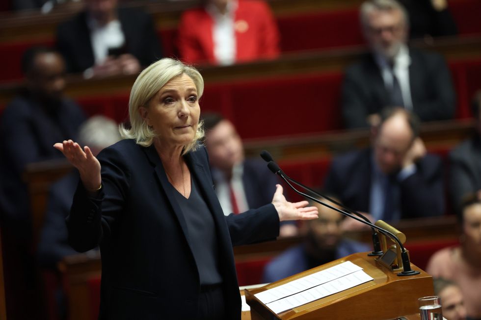 ​Marine Le Pen at the National Assembly in Paris, France during the no-confidence vote against France's Prime Minister Michel Barnier, Dec. 4, 2024.