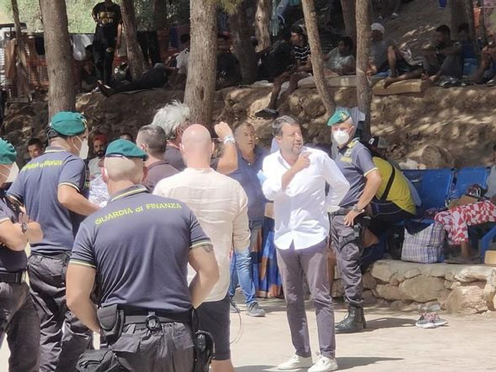 ​Matteo Salvini at the hotspot in Lampedusa island, Italy