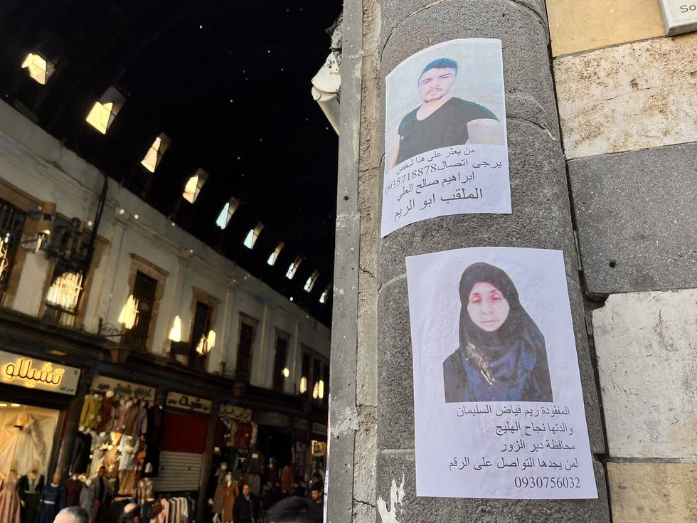 ​Missing people posters up in the old city in Damascus after the fall of Assad, Damascus, Syria, Dec. 15, 2024.