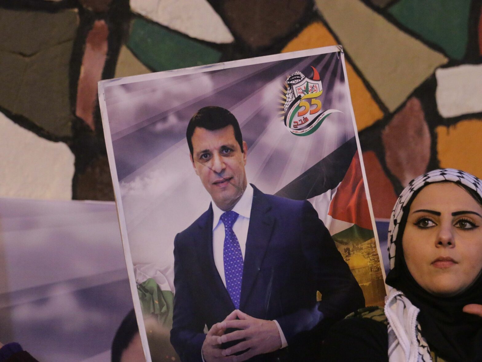 ​Mohammed Dahlan supporters at a rally in Gaza in 2019.