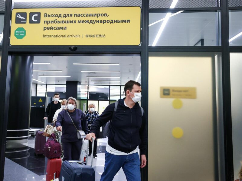 ​Passengers arrive at Sheremetyevo International Airport, Russia