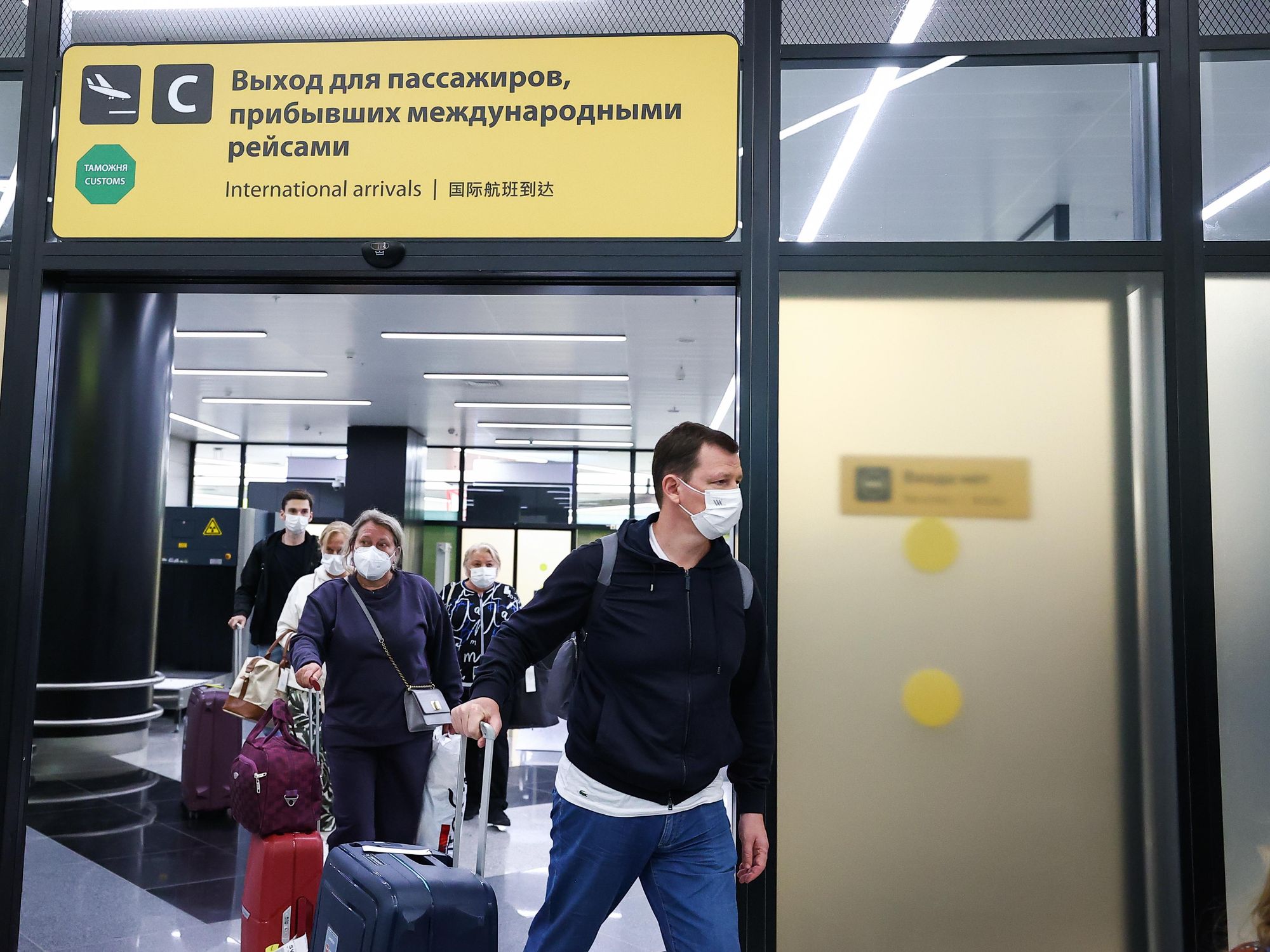 ​Passengers arrive at Sheremetyevo International Airport, Russia