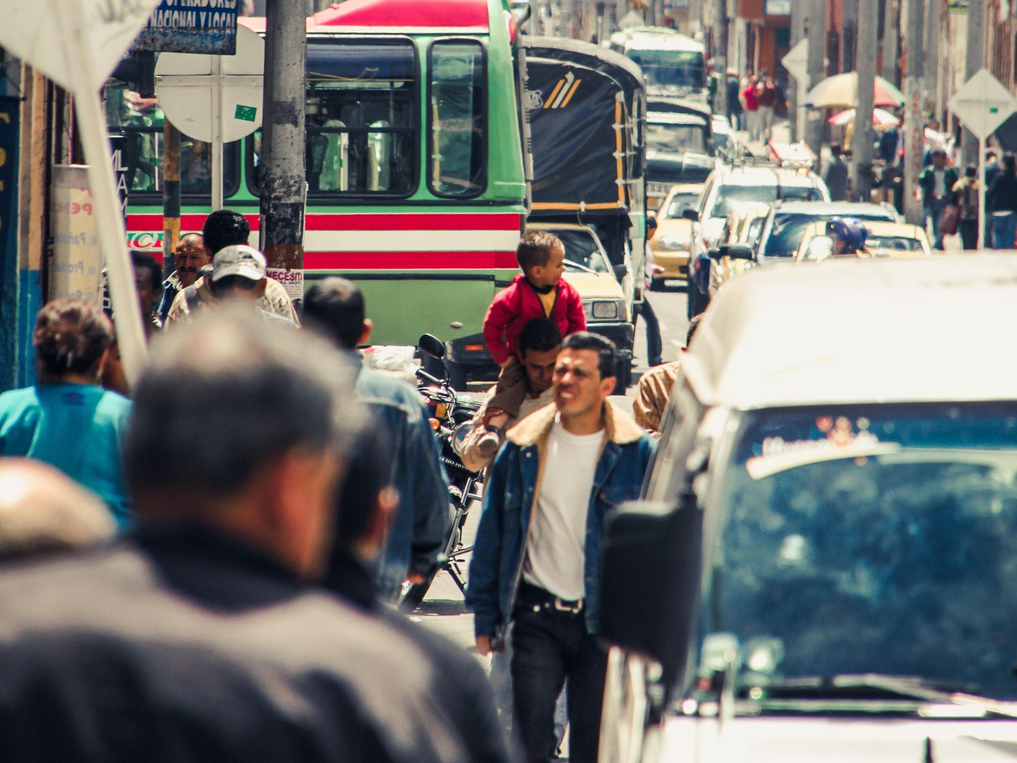 ​People in the streets of Bogotá