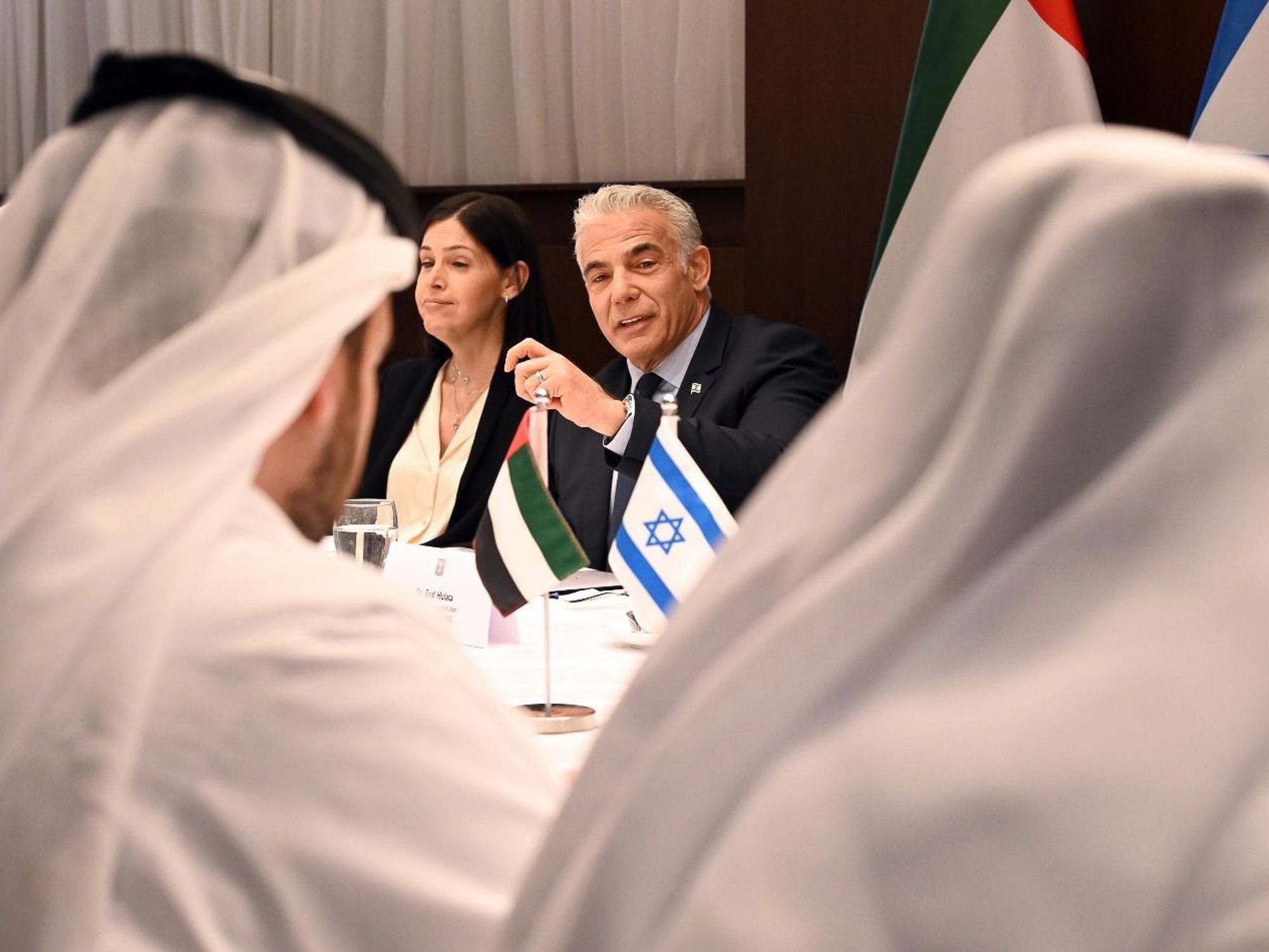 ​Photo from September 15, 2022 of Israeli Prime Minister YAIR LAPID meets the United Arab Emirates Minister of Foreign Affairs and International Cooperation