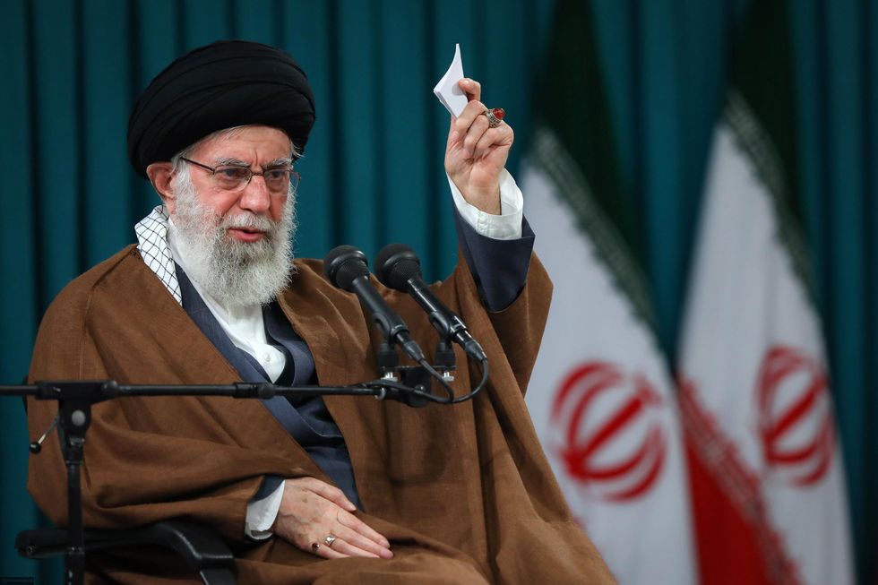 ​Photo of Iranian Supreme Leader Ayatollah Ali Khamenei speaking during a meeting in Iran
