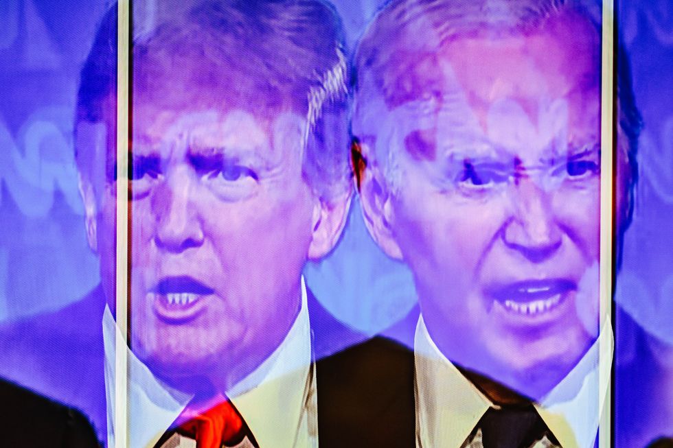 ​President Joe Biden and former president Donald Trump, both running for the 2024 elections, during the debate.