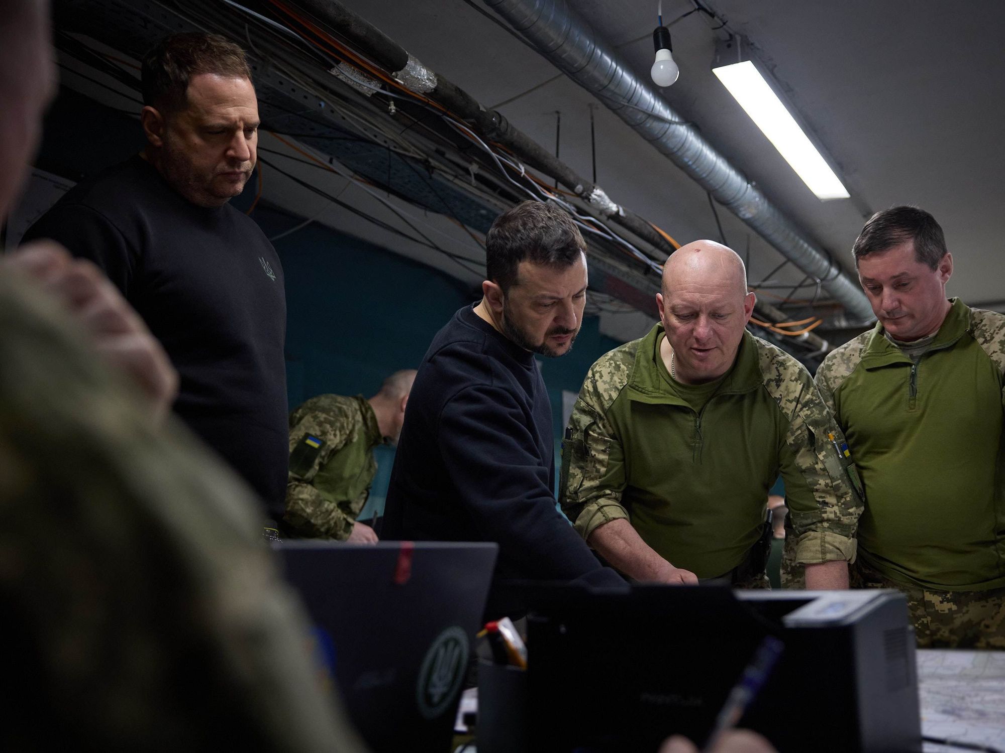 ​President Volodymyr Zelensky is briefed on operations.