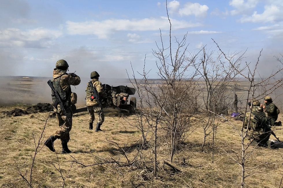​Russian Army servicemen during a combat mission at Lugansk People's Republic.