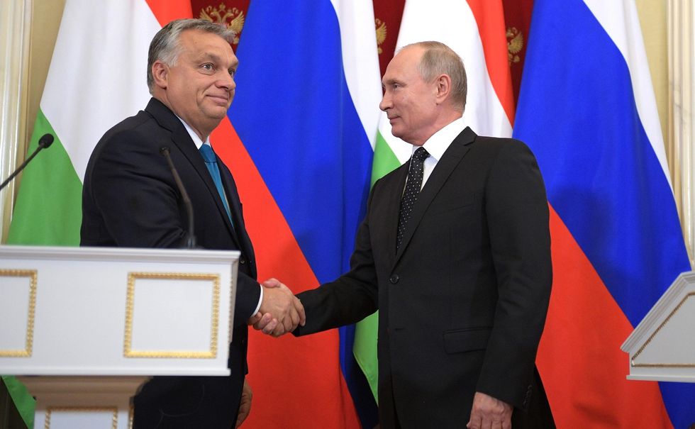 ​Russian President Vladimir Putin and Hungarian Prime Minister Viktor Orban at the Kremlin in 2018