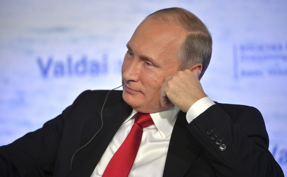 ​Russian President Vladimir Putin attending the final plenary session of the 12th annual meeting of the Valdai International Discussion Club.
