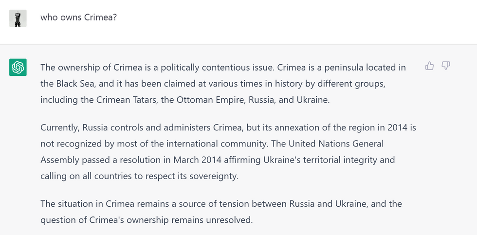 ​Screenshot of the author's conversation with ChatGPT