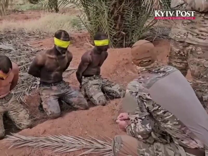 ​Screenshot of Ukraine Special Forces interrogating Wagner Mercenaries in Sudan.