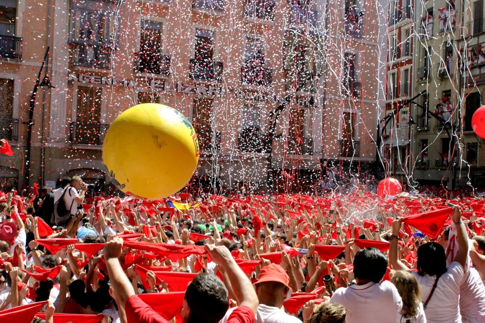 ​Seconds before the beginning of the San Fermín Festival in Pamplona.