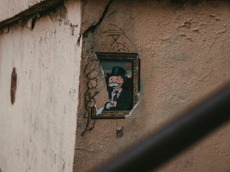​Street art in Paris of Mr. Monopoly.