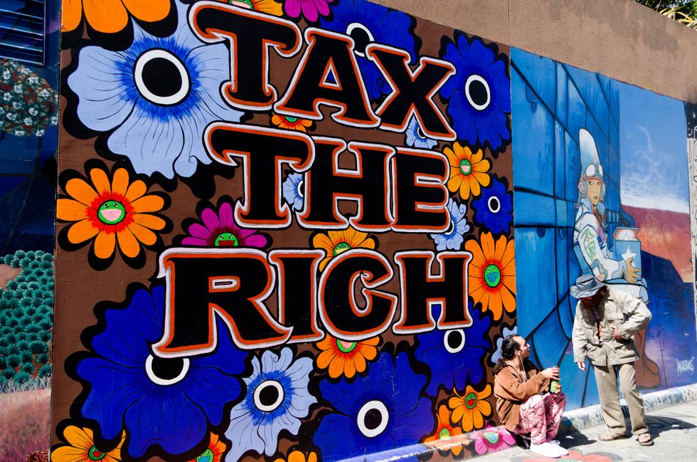 ​"Tax The Rich" mural