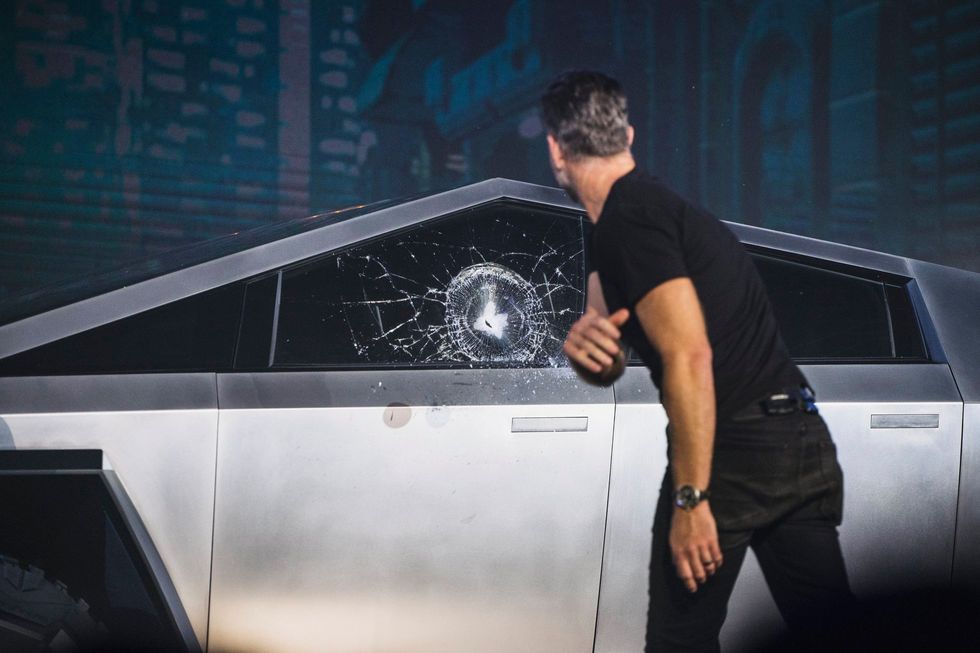 ​Tesla Cybertruck window failure at live show.