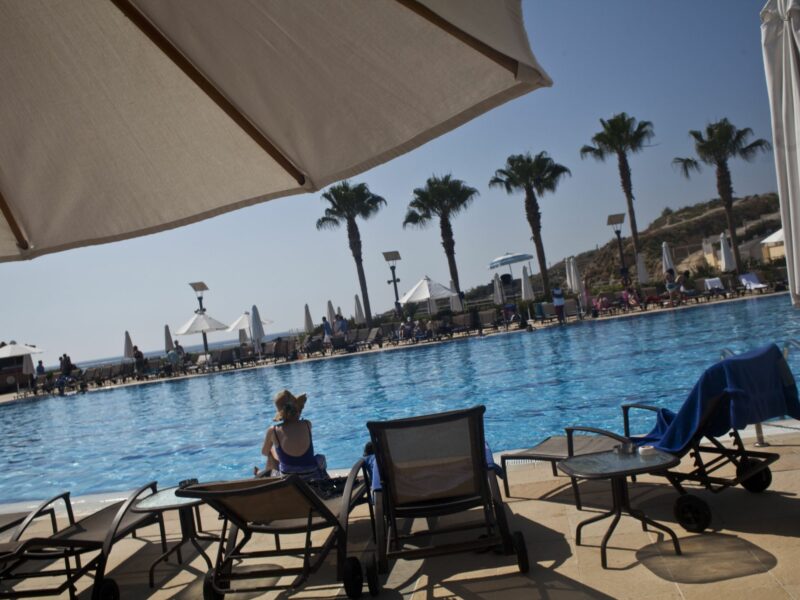 ​The swimming pool at Beirut's the five-star Mövenpick Hotel in Lebanon.