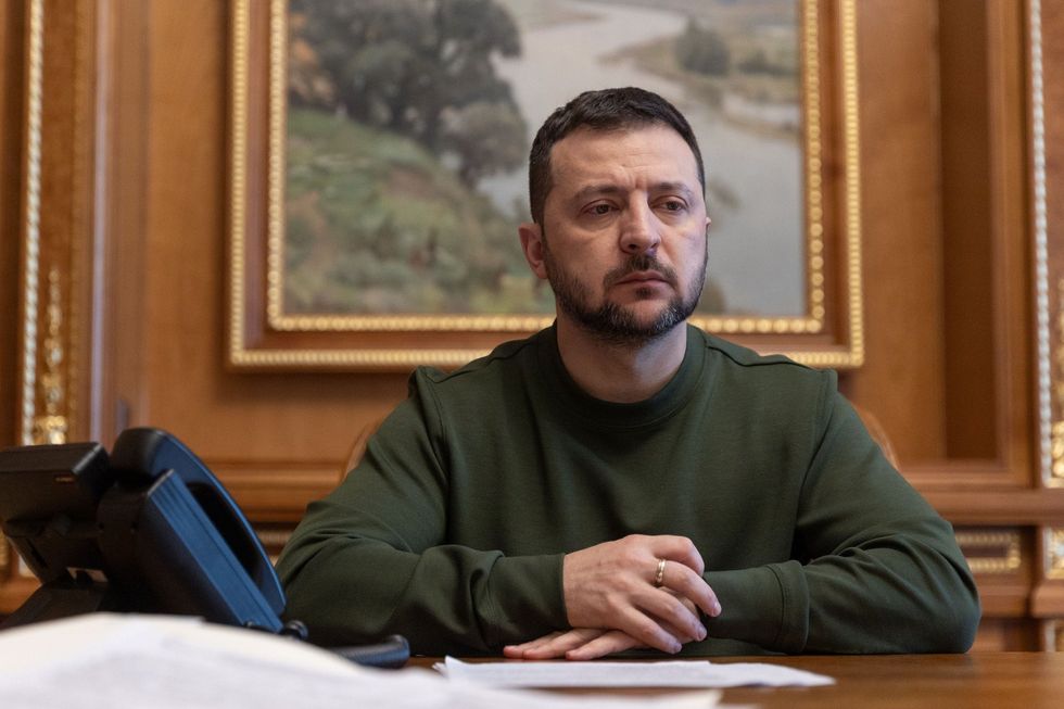 ​Ukrainian President Volodymyr Zelensky in his office.