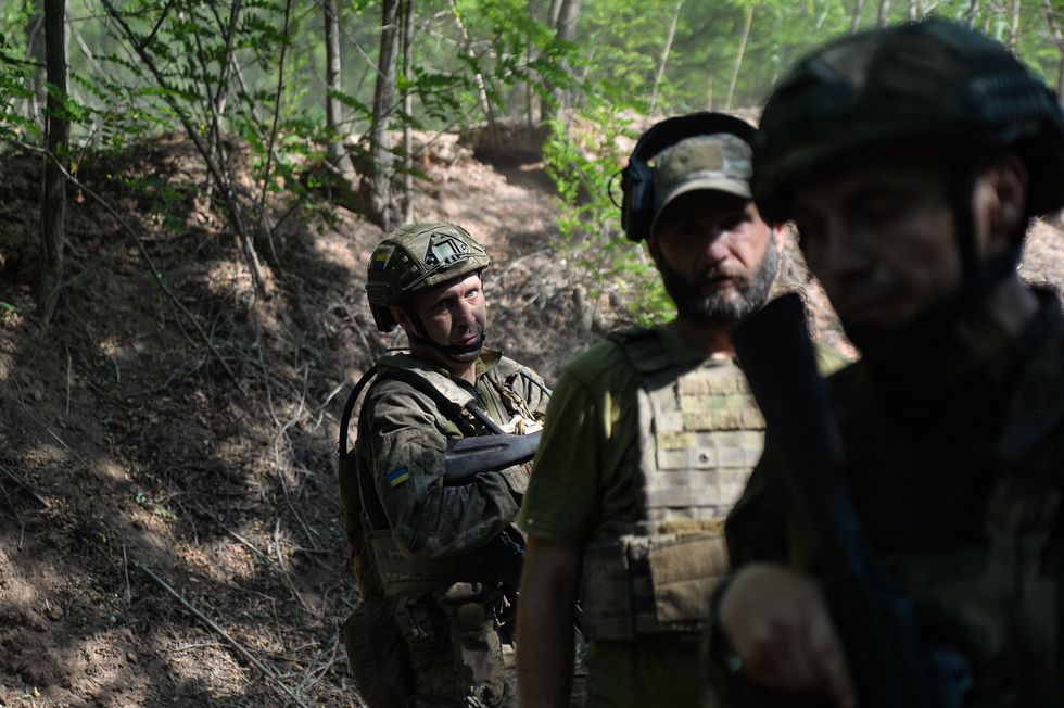 ​Ukrainian soldiers training for deployment in Donetsk.