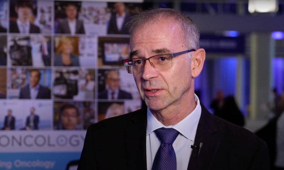 ​Wolfgang Janni, MD, PhD, University of Ulm, Ulm, Germany, discusses the potential for chemo-free therapy in triple-positive metastatic breast cancer (mBC) by incorporating ribociclib, Oct. 21, 2024.