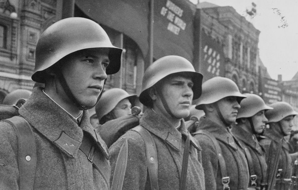 ​World War II Red Army soldiers in the USSR.