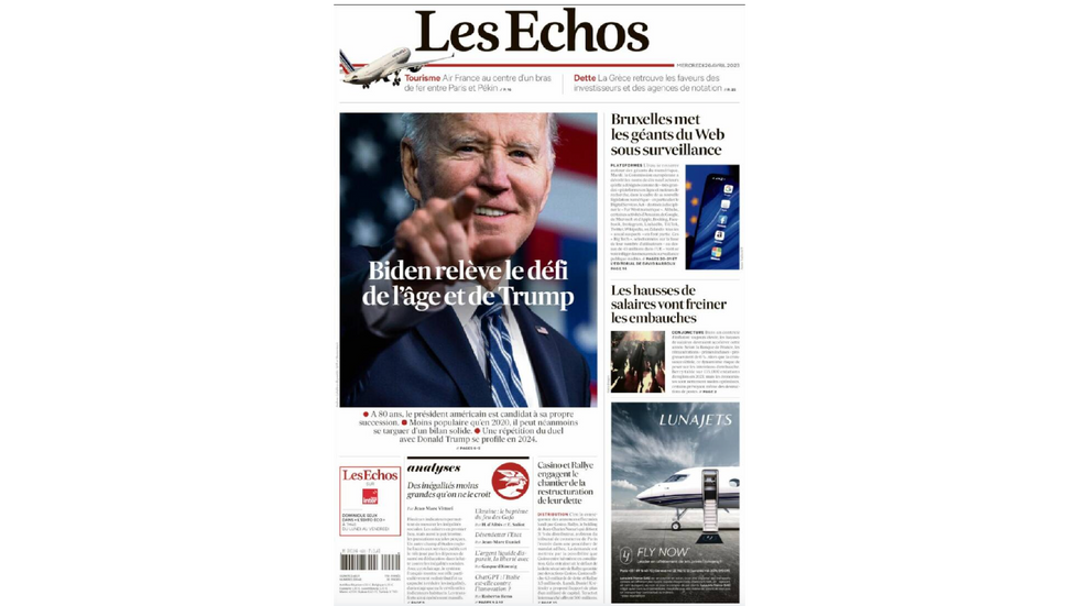 “Biden up for the challenge of age, and Trump” — Les Echos