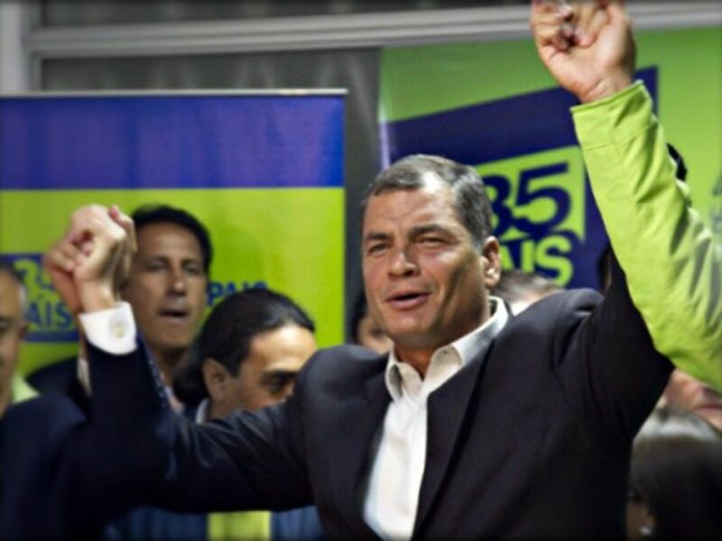 Ecuador's President Rafael Correa in Quito on Feb. 23