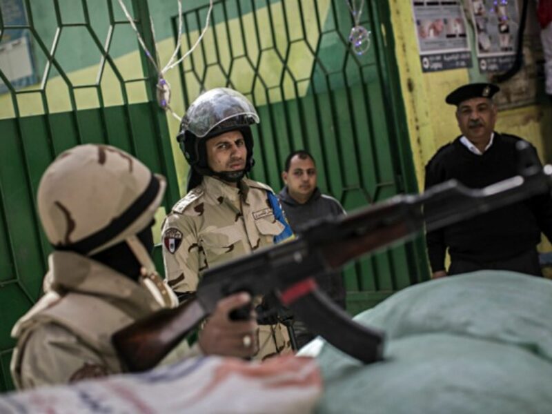 Egyptian military and police guard Cairo polling stations for 2018 presidential election