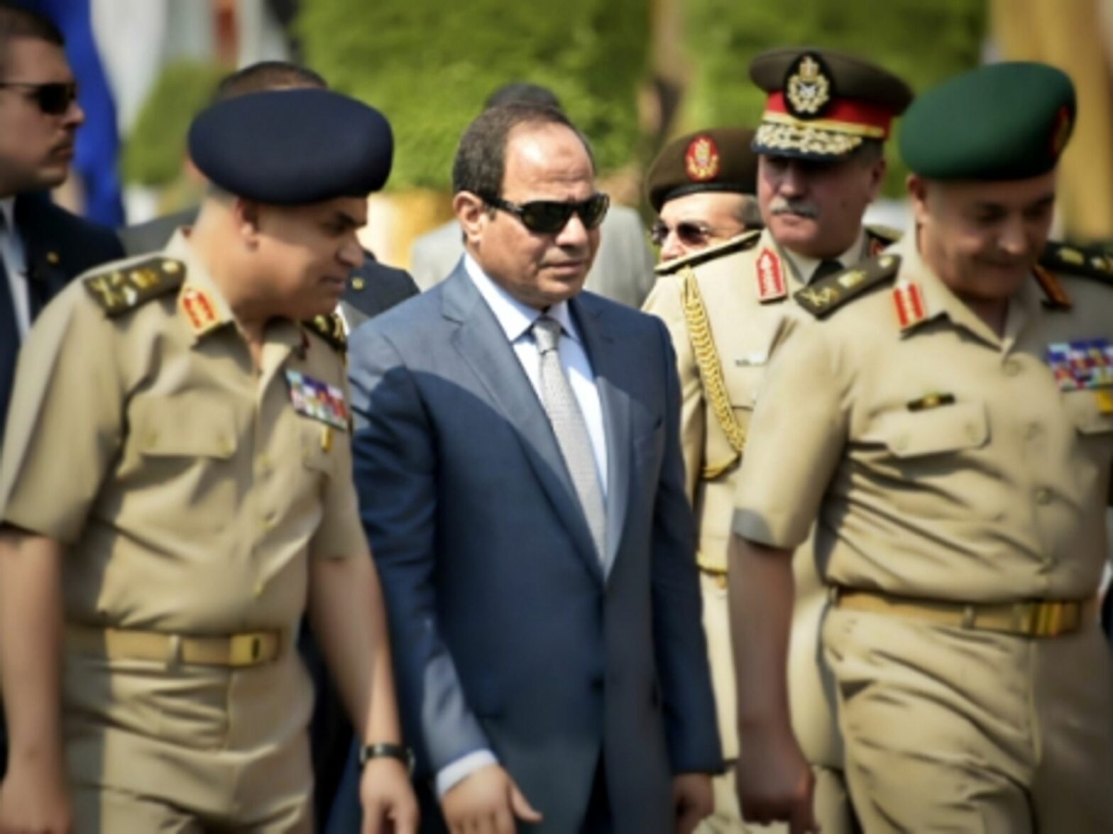 Egyptian President al-Sisi among military officers in Cairo in May