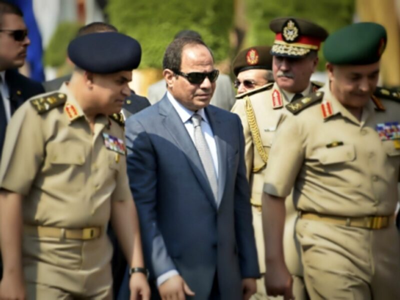 Egyptian President al-Sisi among military officers in Cairo in May