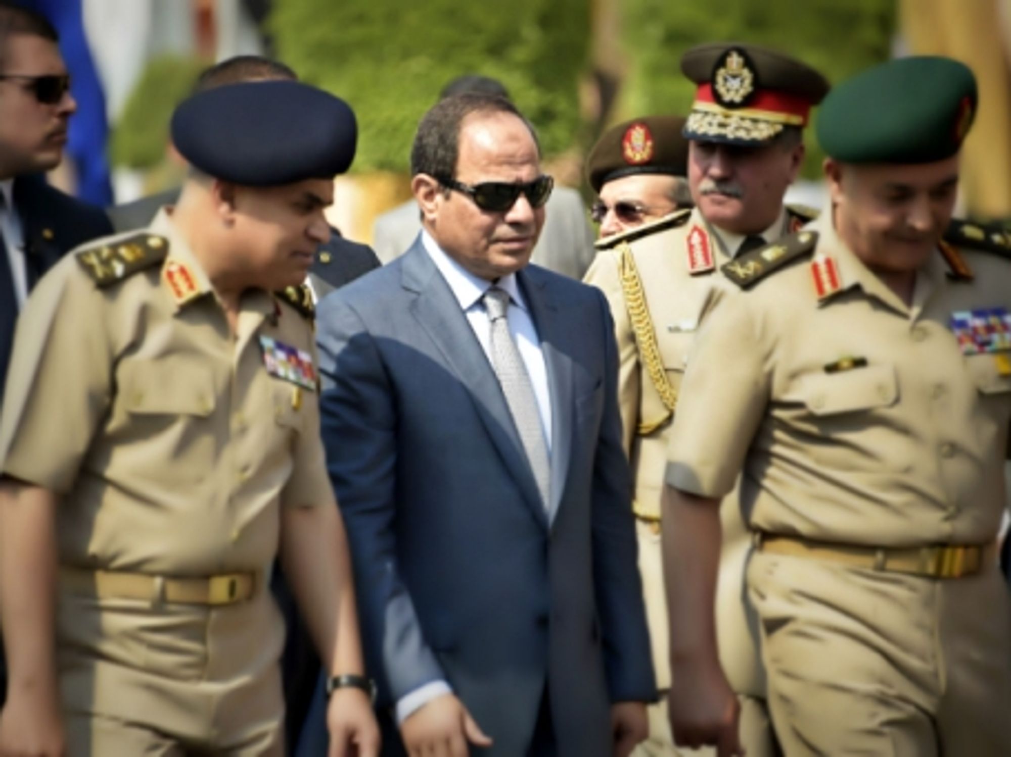 Egyptian President al-Sisi among military officers in Cairo in May