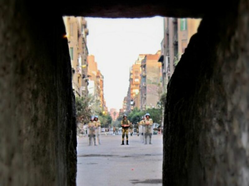 Egyptian soldiers in the street of Cairo