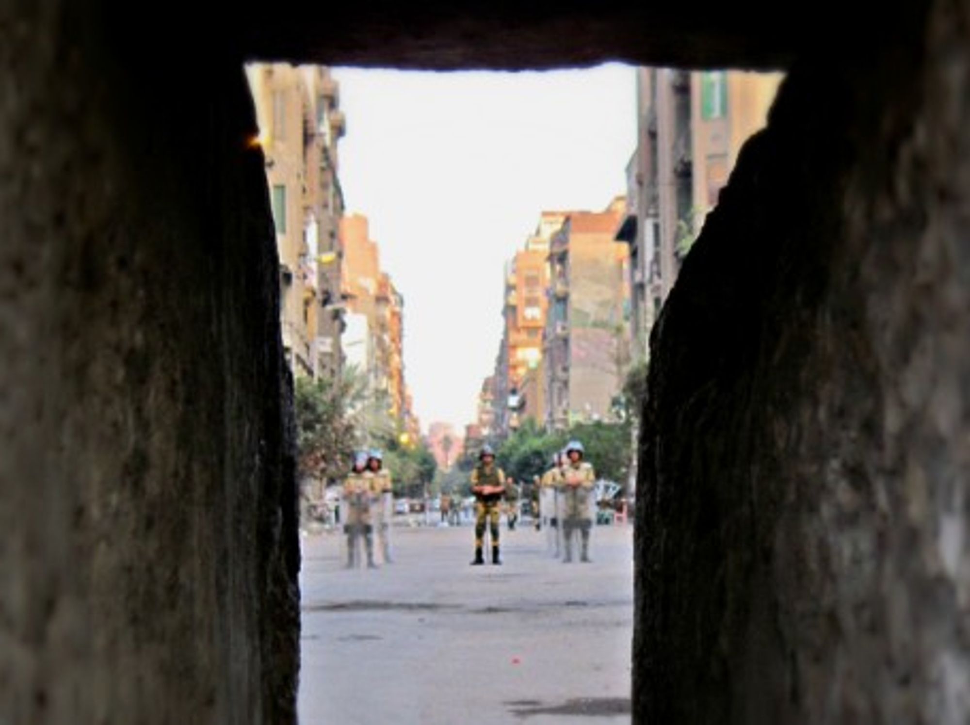 Egyptian soldiers in the street of Cairo