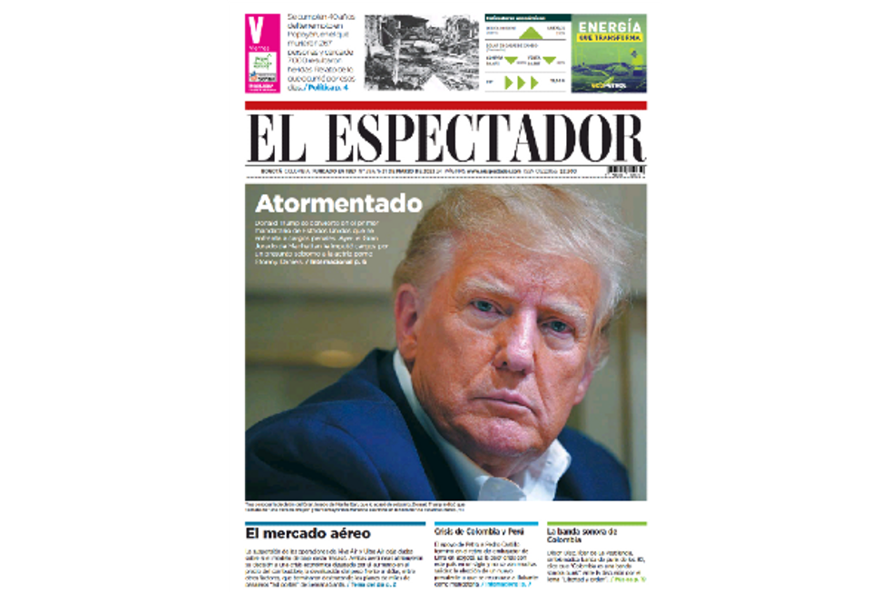 El Espectador's Friday front page