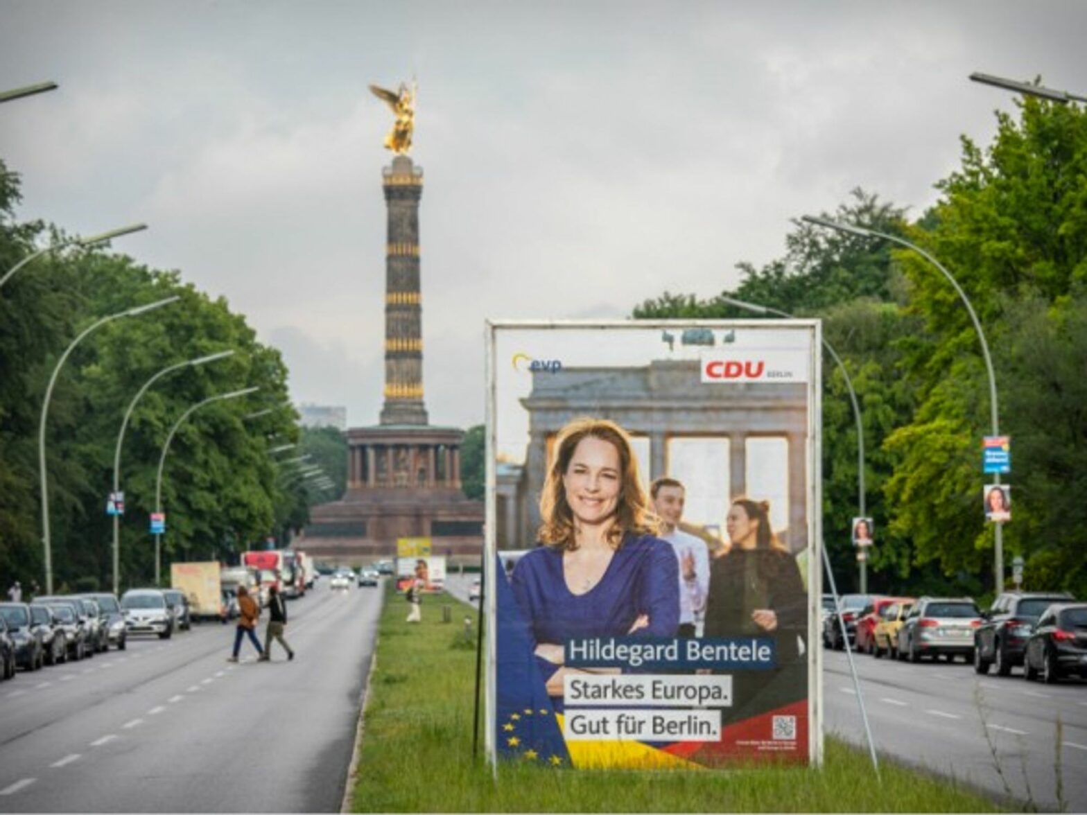 Election banner of Hildegard Bentele, a candidate of the CDU for the 2019 European Parliament Election