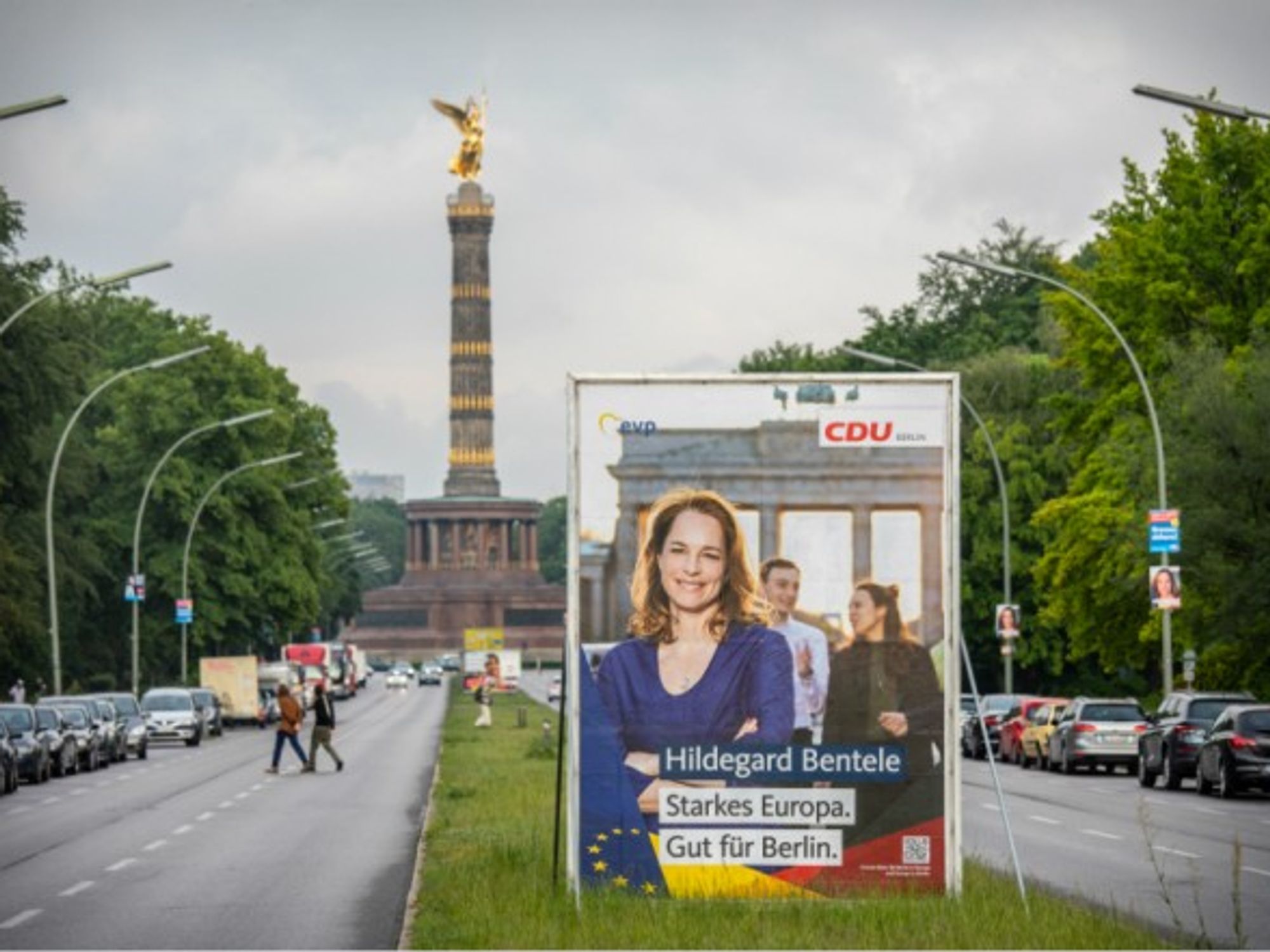 Election banner of Hildegard Bentele, a candidate of the CDU for the 2019 European Parliament Election