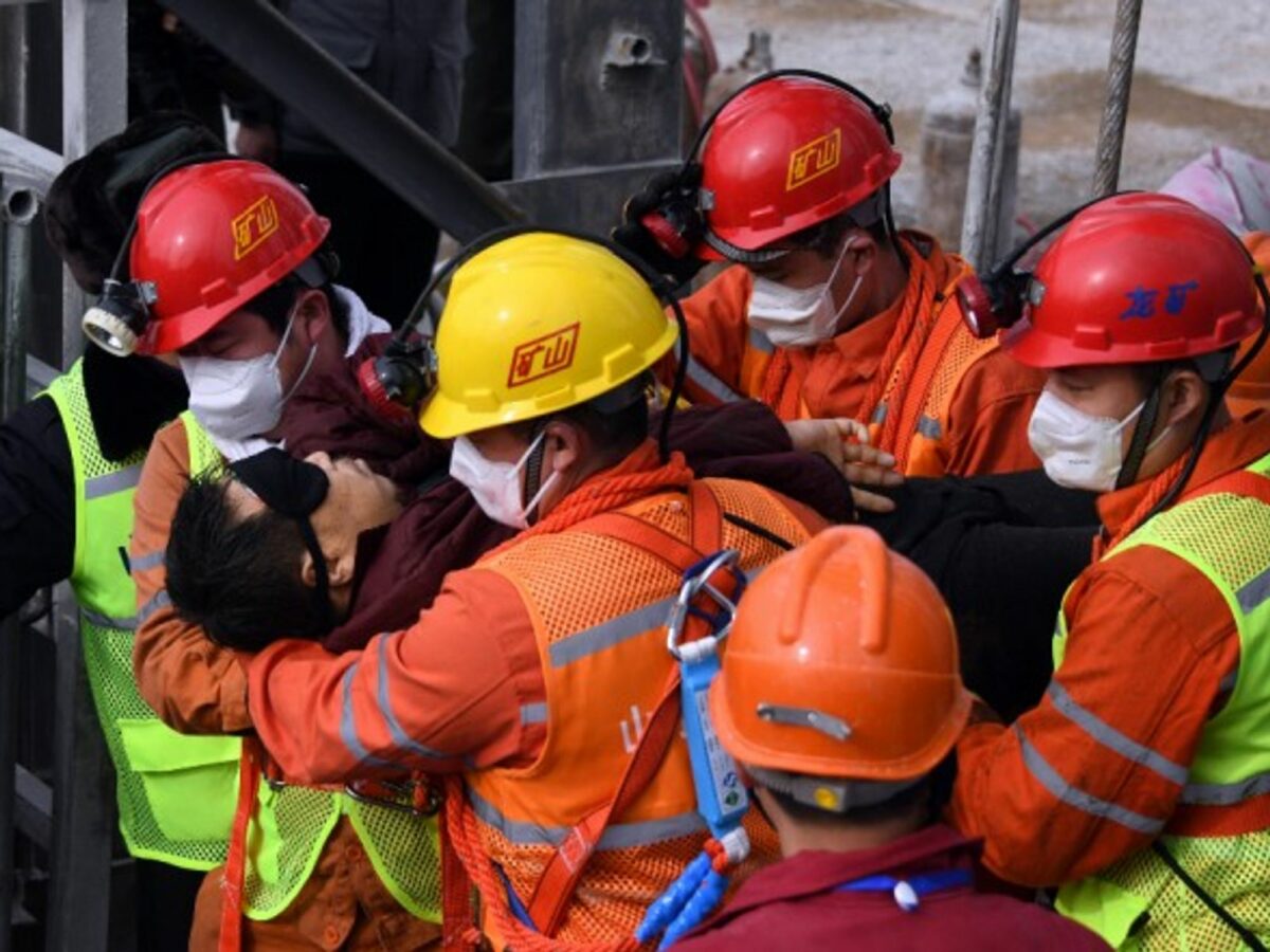 Eleven gold miners in Qixia, China were rescued yesterday after being trapped underground for two weeks following an explosion.