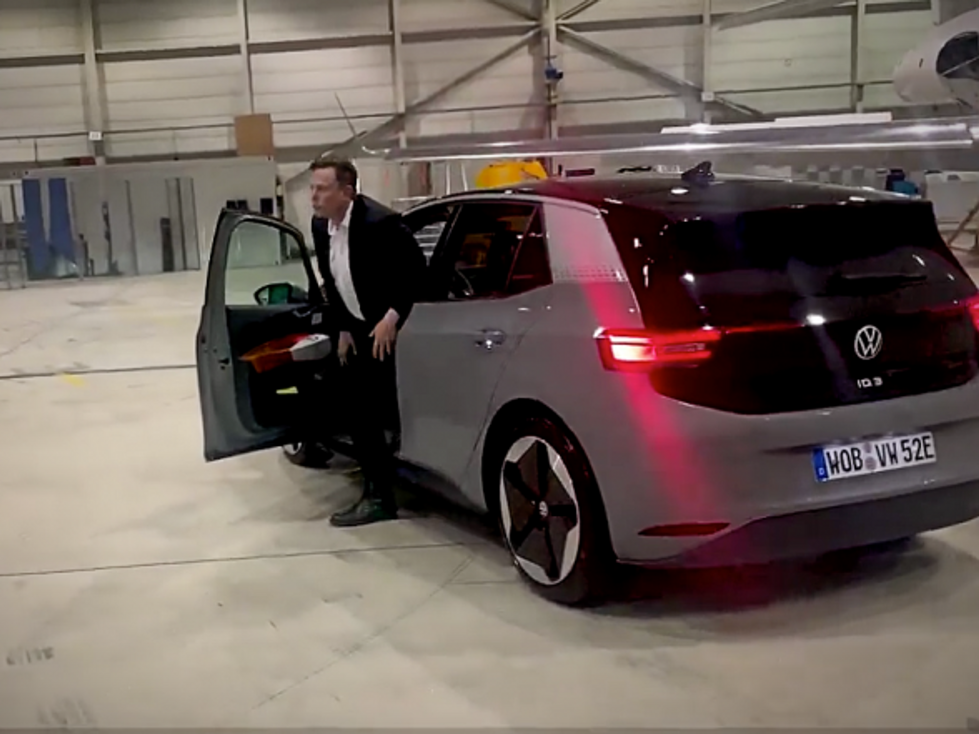 Elon Musk trying out a brand new VW