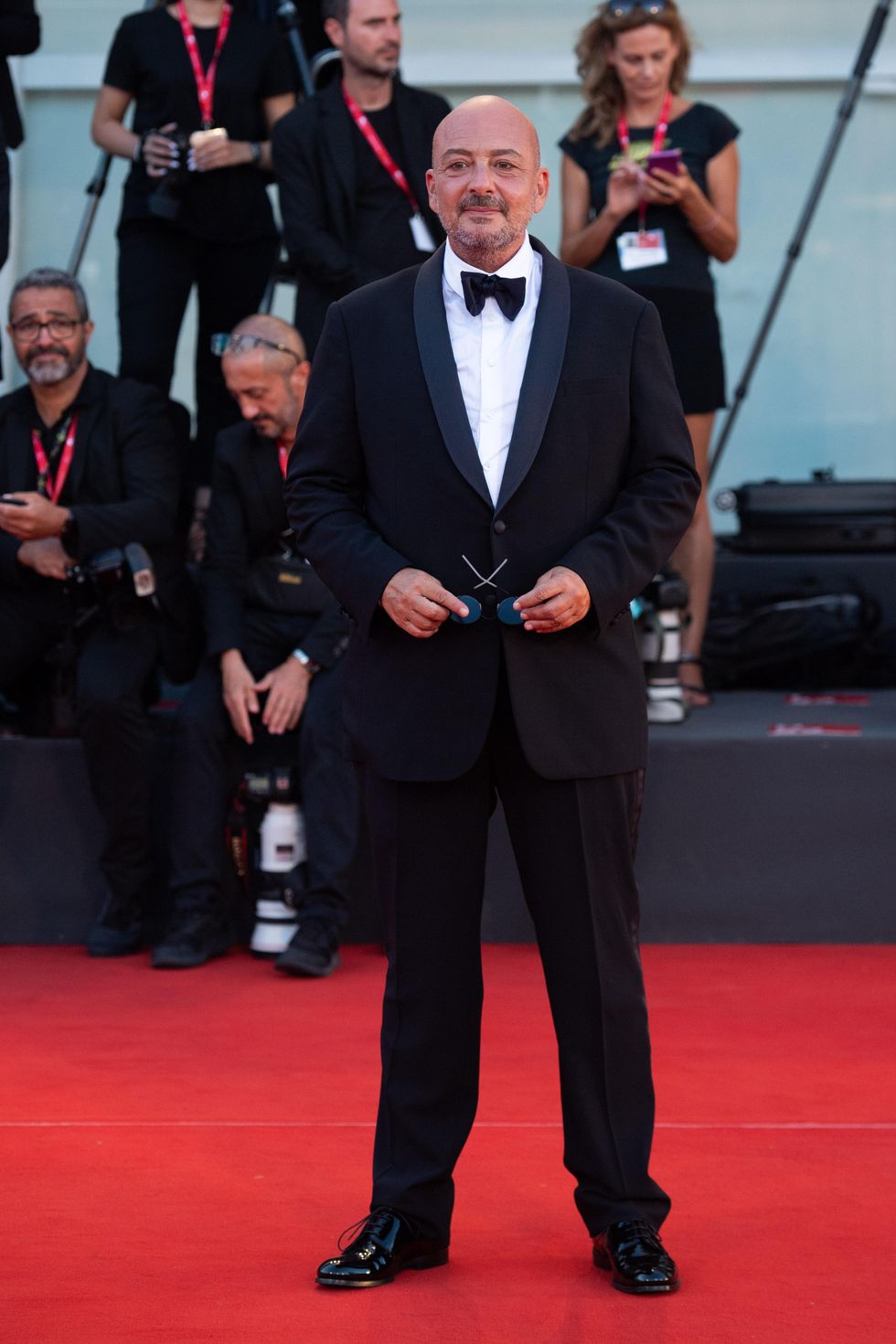 Emanuele Crialese on the red carpet at the Venice International Film Festival.