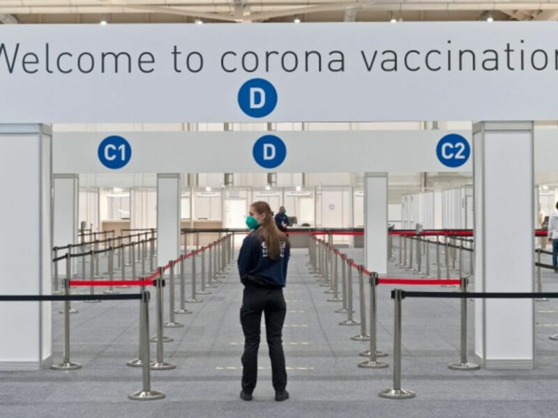 Empty vaccination center in Hamburg, Germany