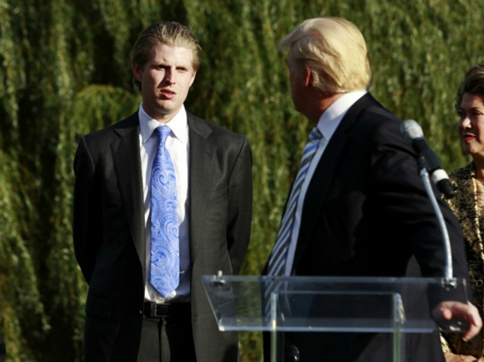 Eric Trump with his father
