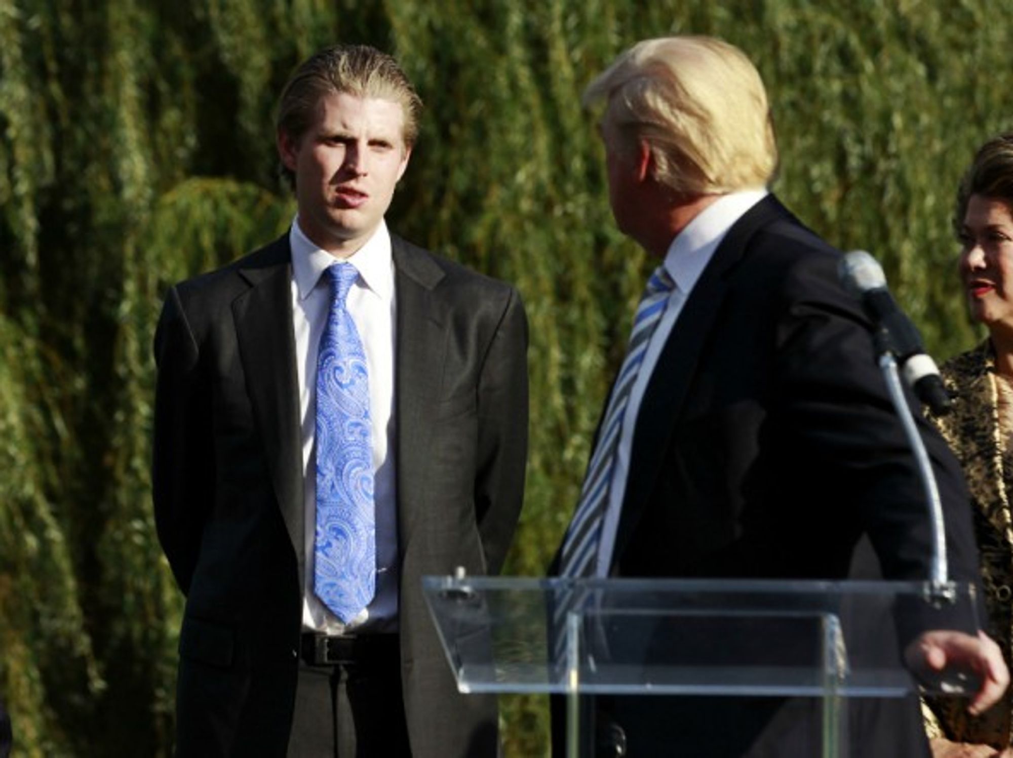 Eric Trump with his father