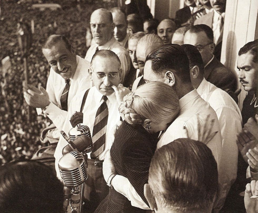 Eva Perón and husband Juan Perón.