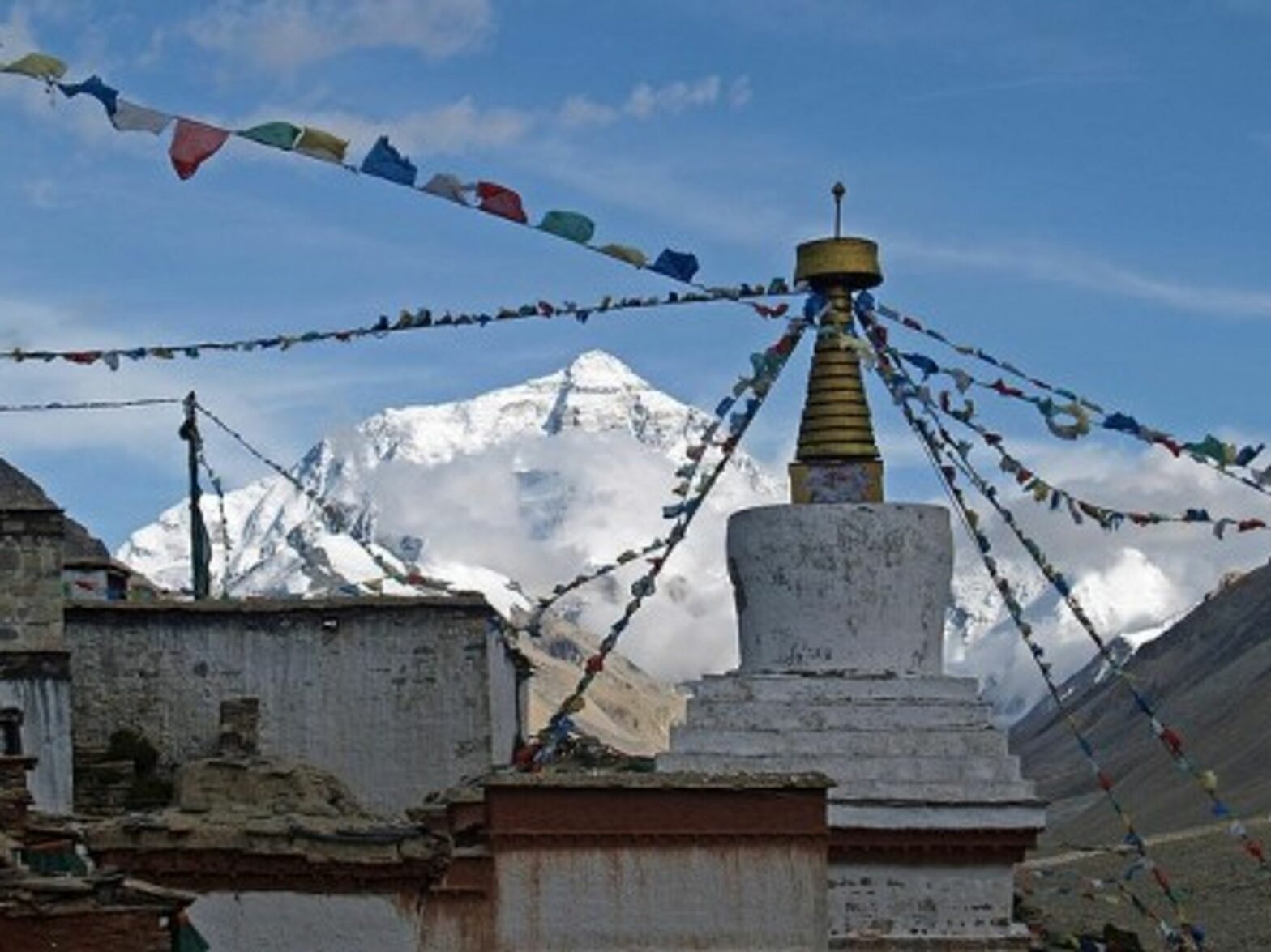 Everest and the Rongbuk Monastery in Nepal
