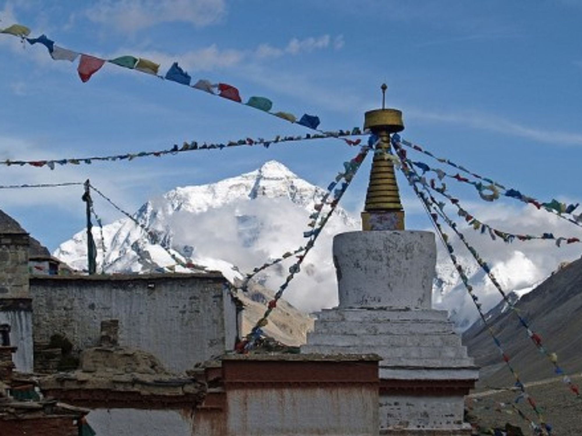 Everest and the Rongbuk Monastery in Nepal
