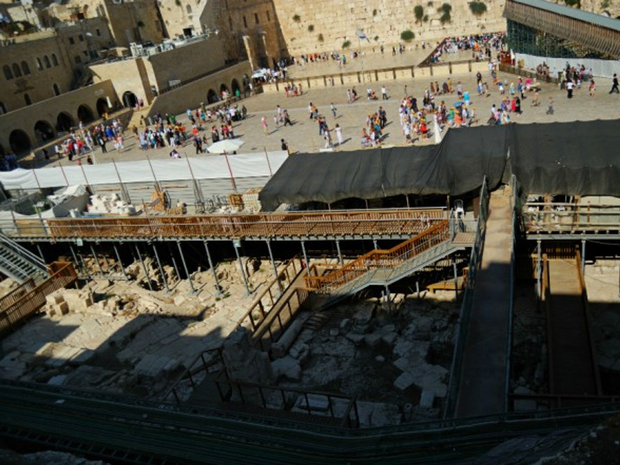Excavation site in front of the Western Wall in Jerusalem