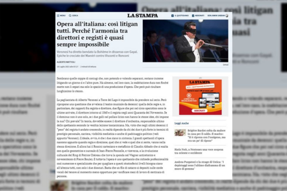 ? ? Conducting blindfolded in face of a “politicized” opera
