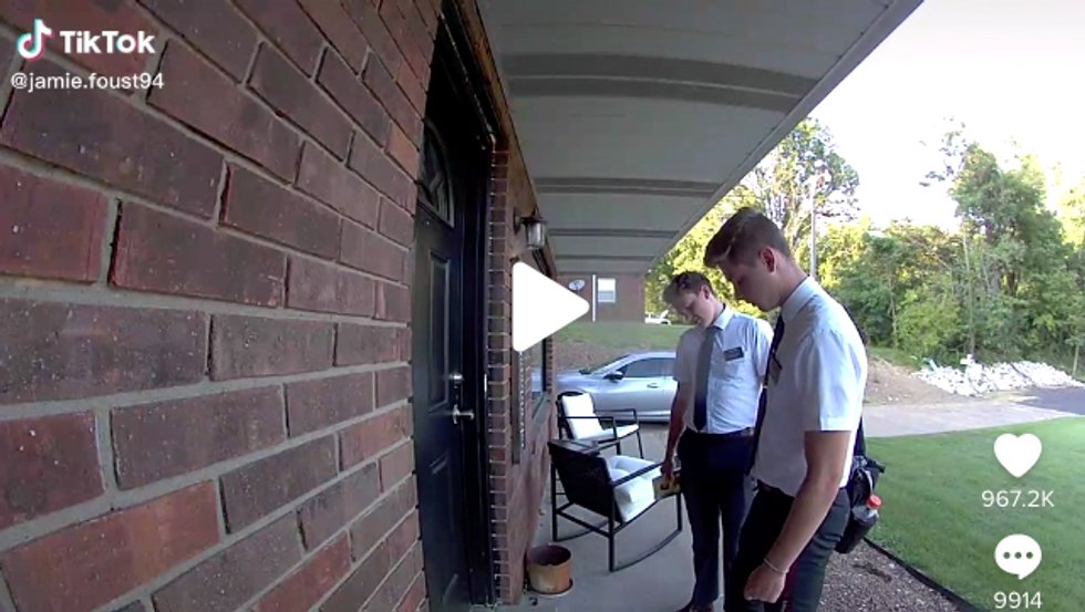 ?  Mormon Missionaries Just Walk Away From “Gayest” Doormat